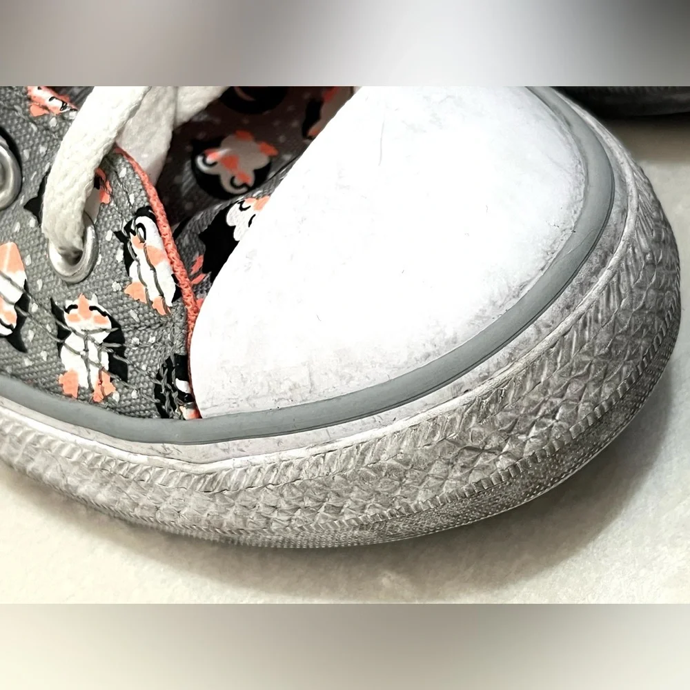 Converse Kids High-Top Sneakers Black, White, and Orange Penguin Tundra Print